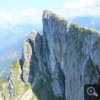 Scarp in the summit area of the Schafberg. Habitat of Nigritella austriaca.