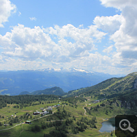 Blick vom Traweng hinunter auf die Tauplitzalm.