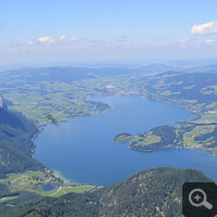 View from the Schafberg on the Mondsee.