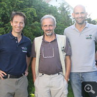 Wir vor dem Abflug: Bernhard, Thomas und ich (von links nach rechts).