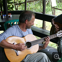 Thomas when playing music.