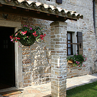 Exterior view of my 'inn' in Grasisce, this is a lovingly renovated barn (Istria).