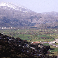 View down to the Lasithi plateau (Crete).