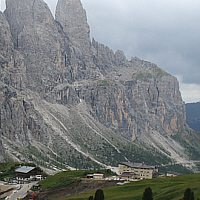 Hotel at the foot of the Grödner-Joch (South Tyrol).