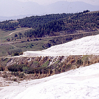 Lime sinter terraces of Pamukkale (Turkey).