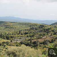 Landscape of hills near Ampelokipi.