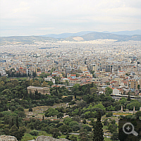 Blick von der Akropolis auf Athen.