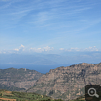 Shortly before Kalavryta. In the background, the Greek mainland can be seen.
